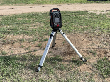 IoT portable monitoring device, mounted on a tripod