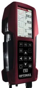 OPTIMAX portable gas analyzer, designed for handheld use in monitoring gas levels in various environments